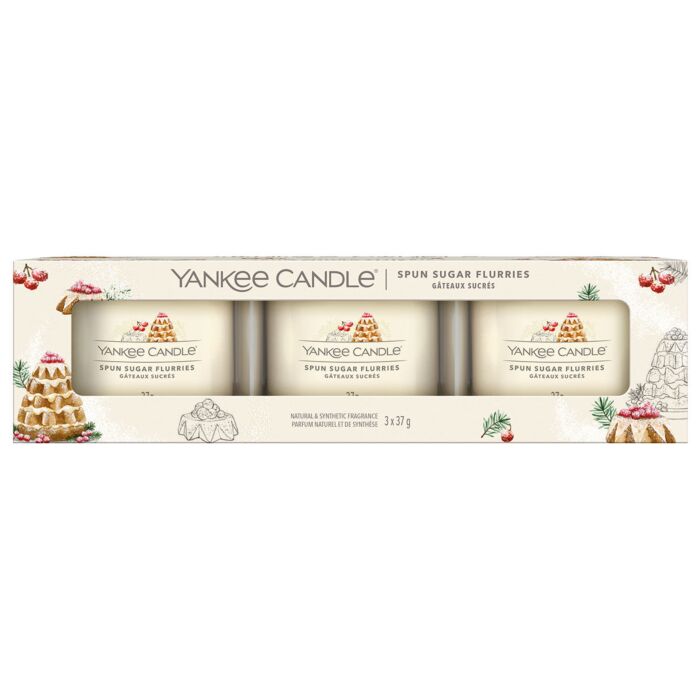 Yankee Candle - Spun Sugar Flurries - 3x Filled Votive Candle
